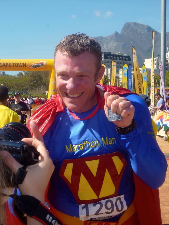 Australia's Marathon Man Trent Morrow chasing the World Record for the most marathons in twelve months; marathonman; running man; cape town marathon